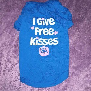 🧡4 for $20 Canine Shirt Top Sweater "I Give Free Kisses" M/L Small Dog Clothes